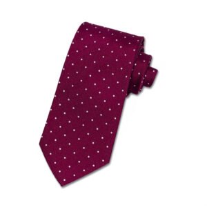 Krawatte bordeaux mit XUITS weißen aus Seide Polkadots | reiner