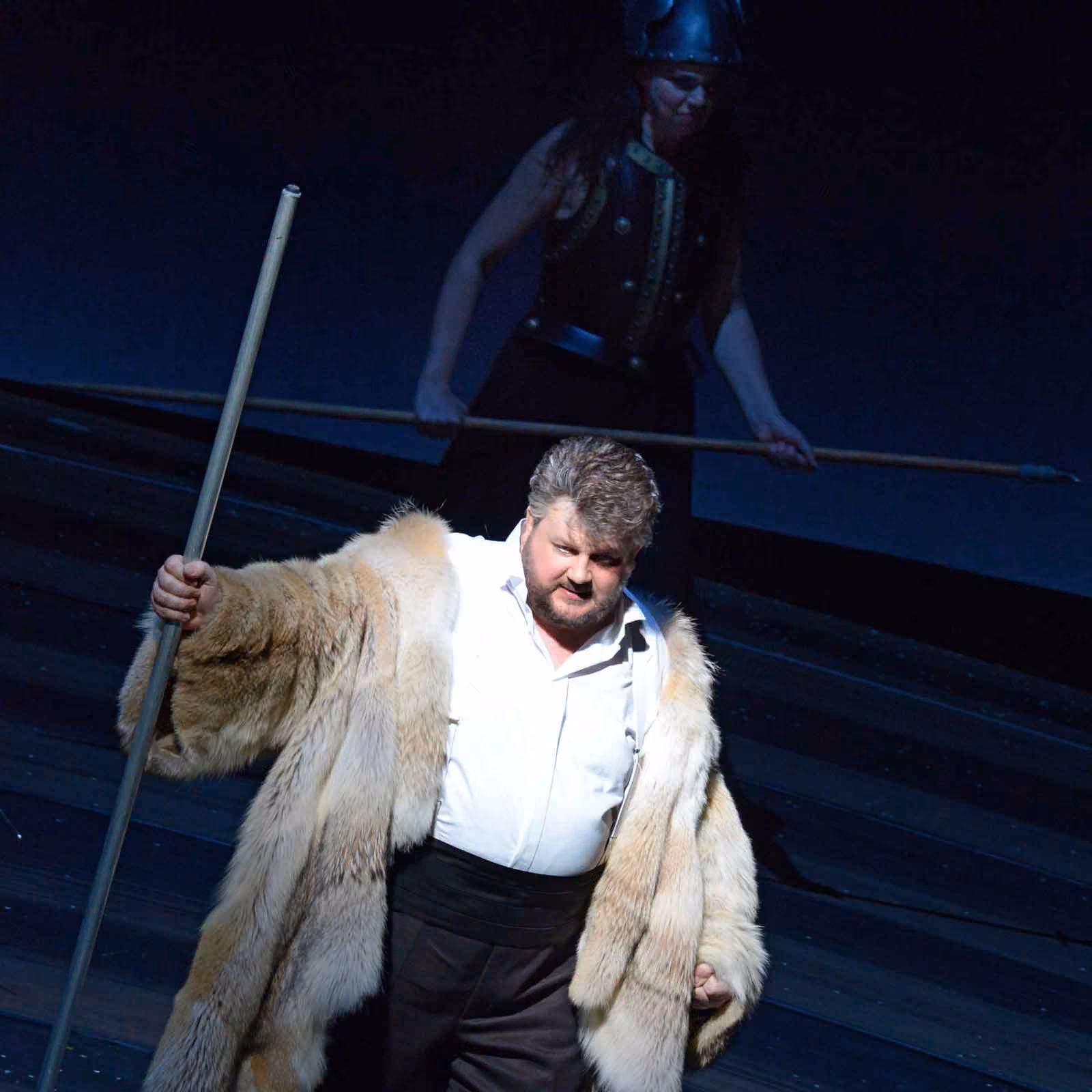 Wotan und Brünnhilde in der Walküre, Oper Frankfurt